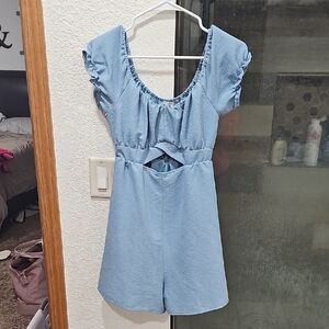 Light Blue Ruffled Romper